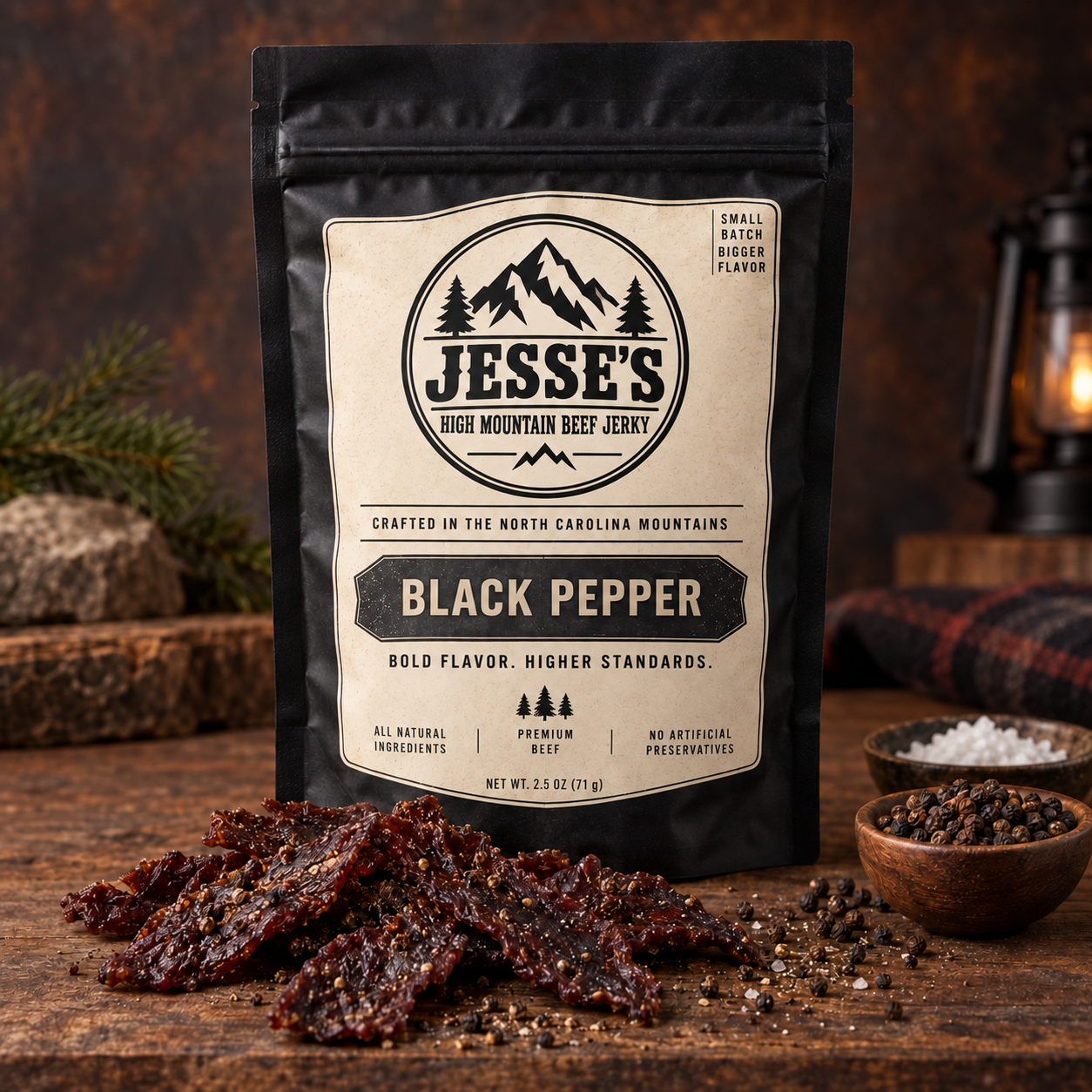 Black Pepper beef jerky package