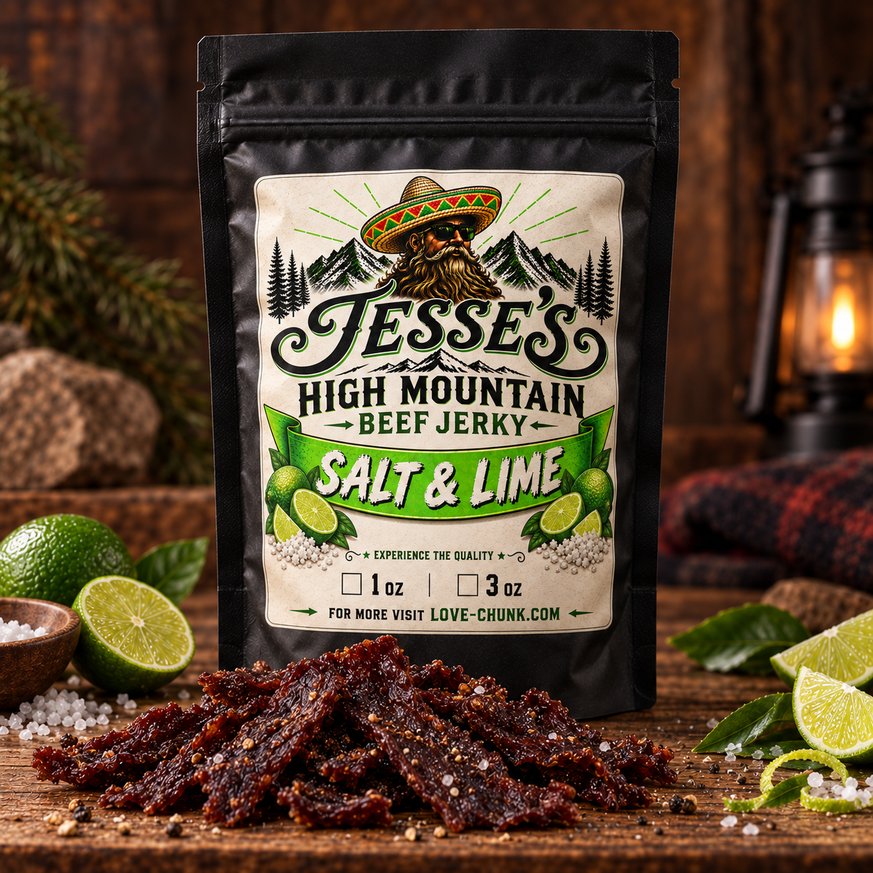 Salt & Lime beef jerky package